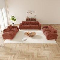 FAVSH Modular Velvet Sofa Set 2 Seater Couches for Living Room Apartment Bedroom Boneless No Assembly Modern Comfortable Red | LYON-W714S01639
