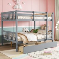Yiekholo Gray Full over full Bunk Bed | LL-2043AAE