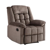 Clihome Recliner chair Brown Velvet Upholstered Recliner | CR6152DF71DH306