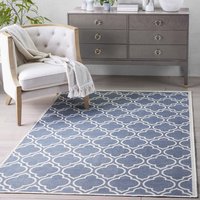 Well Woven 8 x 10 (ft) Flatweave Polyester Charcoal Grey Rectangular Indoor Tribal Moroccan Machine washable Area rug in Gray | W-MR-04A-7