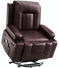 Qeetex Power Lift Recliner Chair - Heat and Massage - PU Leather Electric Lift Recliner for Elderly and Mobility Impaired - Adjustable Back and Legs