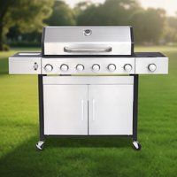 Dexmalle 6-Burner Propane Gas Grill With Side Burner Stainless Steel | W2938P332357