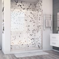 Holcam Distinctive Elite Brushed Nickel 61-1/16-in to 62-in W x 71.375-in H Semi-frameless Clear Glass Hinged Shower door Marble | DESD180BNKCLR6271HS
