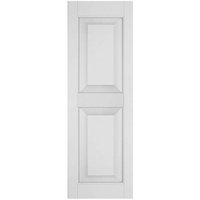 Ekena Millwork 12-in W x 63-in H Primed Paintable/Stainable Raised panel Wood Exterior Shutters ( 2 -Pack ) in White | RWR12X063PRP
