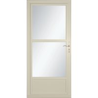 LARSON 80 Midview (Tradewinds) 36-in x 81-in Almond Aluminum Reversible Hinge Storm Door with Retractable Screen ( Brushed nickel Handle Included )