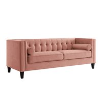 Inspired Home Miah 83.3-in Glam Blush Velvet 3 -seater Sofa in Pink | SA101-02BH-LS