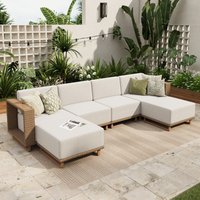 Sunshine Valley 5 -Piece Wicker 2 Patio Sofa Conversation Set with Beige Cushions | CP003-09-5