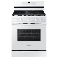 Samsung 30-in 5 burners 6.0-cu ft Freestanding Natural Gas Range ( White ) | NX60A6111SW