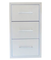 Sunstone Signature 17-in W x 30-in H x 20.5-in D Built-In Grill Cabinet Double drawer | BA-DPCF17