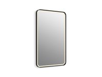 KOHLER Essential Ultrabright 22-in x 34-in Framed Rectangle LED Lighted Fog Free Bathroom Vanity Mirror ( Matte Black ) | 38023-DLM-BLL