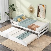 Watnature White Pine Beds and Frames and for Bedroom and Living Room with Solid Wood Detail | PW4W3JUXJ5OC
