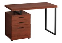 Tatayosi 48 Inch Brown Modern Computer Desk with Storage Drawers and Reversible Setup | JL-219868