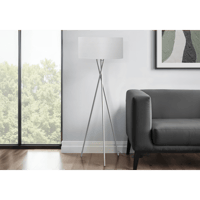 Blisstyle Lighting 62 Inchh Floor Lamp Nickel Metal Grey Shade Contemporary Lighting Lighting and Lamps Silver Metal one_size | FRLP52
