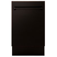 ZLINE KITCHEN & BATH Tallac 18-in Top Control Built-in Dishwasher ( Stainless Steel Tub with Oil Rubbed Bronze Panel ) With Third Rack, Smart Wash