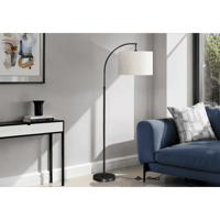 Blisstyle Lighting 65 Inchh Floor Lamp Black Metal Ivory Cream Shade Contemporary Lighting Lighting and Lamps Black Metal one_size | FRLP48