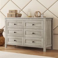 Yiekholo Anitque Gray Pine 6 -Drawer Standard dresser | LL-1856AAG
