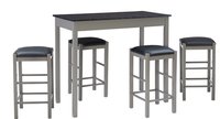 Linon Grey Transitional Dining Room Set with Triangular Table ( Seats 4 ) Leather in Gray | LOWES1888