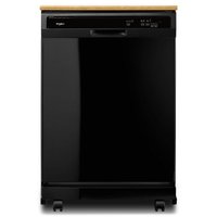 Whirlpool 24-in Portable Freestanding dishwasher ( Black ) 12 Place Settings with Condensation Dry and Heated Dry , 64-Decibel Standard Sound Level