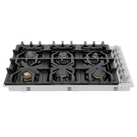 ZLINE KITCHEN & BATH Professional 36-in 6 burners Stainless steel Gas Cooktop | RC-BR-36-PBT