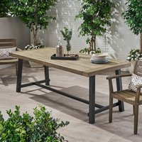 Christopher Knight Home Carlisle Outdoor Wooden Dining Table Gray Finish Black Finish | 309162