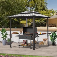 Clihome 8.1-ft x 5.97-ft Grill Gazebo Gray Grill Gazebo with Hardtop Roof | CL-DOLS038