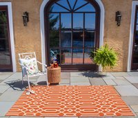 Momeni Baja 9 x 13 (ft) Orange Rectangular Indoor/Outdoor Trellis Area rug | BAJA0BAJ-3ORG860D