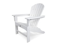 Trex Outdoor Furniture Yacht Club Classic White HDPE Frame Stationary Adirondack Chair with Slat Seat | TXA15CW