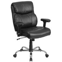 Flash Furniture HERCULES Black Leathersoft Contemporary Adjustable Height Swivel Faux Leather Desk Chair | 889142002055