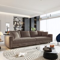 ModernLuxe Assembly Required 102.4 Inch Plush Corduroy 4Seat SofaModern Comfy Upholstered Sofa Cloud CouchDeep Seat Couches with Soft
