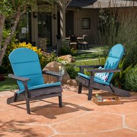 Christopher Knight Home Malibu Outdoor Wood Folding Adirondack Chairs Set of 2 Dark Grey and Dark Teal | 304631