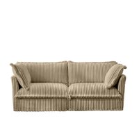 Clihome Modern Slipcovered 2-Seat Sofa Couches 83.4-in W Modern Camel Cotton 2-seater Sofa with Slipcover in Brown | CL-UR00064