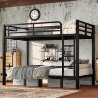 Bellemave Metal Twin Over Twin Bunk Bed for Adults and Kids Heavy Duty Adults Bunk Beds with Guardrail and Ladders Twin Over Twin Size Bunk Beds for