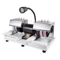 SVOPES 6 inch Cabbing Machine 1/4HP 1800rpm Lapidary Rock Grinder and Polisher with Lamp and Water Pump Gem Faceting Machine for Gemstones and Jade