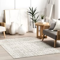 nuLOOM Amity Abstract Machine Washable 6ft. 7in. x 9ft. Light Grey Area Rug Polyester in Gray | 200GCSN10A-6709