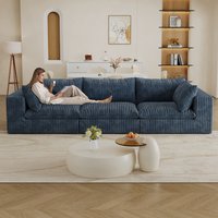 LUXEYARD Cloud Sofa Corduroy Fabric Deep Seat Couches Doublelayer design Removable Cushion No Assembly DIY Combination for Living room Bedroom