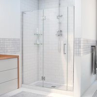 DreamLine Unidoor-X Chrome 38-in to 38-1/2-in W x 72.0-in H Frameless Clear Glass Hinged Shower door | D1260672-01