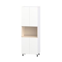 Hugo&Borg Lasalle 30-in W x 89.5-in H x 24.5-in D Bright White Slab Microwave Pantry Fully Assembled Cabinet Flat Panel Slab | DSTM3089.5-LA