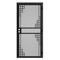 Gatehouse Monterey 36-in x 81-in Black Steel Universal/Reversible Surface mount Single door Security door Black High-tensile Woven Mesh Screen