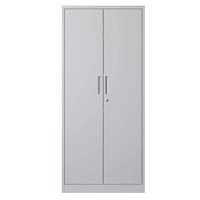Tatayosi 71H Metal Garage Storage Cabinet White Tool Steel Locking Cabinet with Doors and 3 Adjustable Shelves Tall Cabinets for Garage Storage