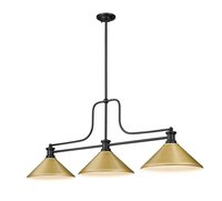Z-Lite Melange Matte Black Halogen Medium base (E-26) Pool Table Lighting | 725-3MB-MSG