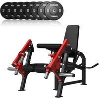 Syedee Leg Extension and Curl Machine Single Leg Extension Lying Leg Curl Standing Leg Curl Adjustable Leg Exercise Bench with 230LBS Weight Plates