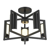 George Kovacs Trizay 1 -Light 16-in Matte Black Integrated LED Semi Flush Mount Light | P1554-66A-L