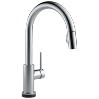 Delta Trinsic VoiceIQ Arctic Stainless Single Handle Deck-mount Voice Activated Pull-down Kitchen Faucet with Sprayer | 9159TV-AR-DST