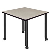Regency Kee Mobile Tables Maple Contemporary/Modern Wood Dining Table, with Black Finish and Metal 36-in L x 29-in H Large | TBMC3636PLBK