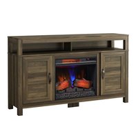 ClassicFlame 59.5-in W Canyon lakes pine Free standing Infrared quartz Flat Wall Electric Fireplace with Remote Control Included in Brown