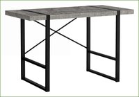 SunJet Desks Industrial Computer Desk 49inL x 23.75inW x 30inH Grey ConcreteLook Top Black Metal Frame Grey Particle Board one_size | WIS2KZKY19FWN
