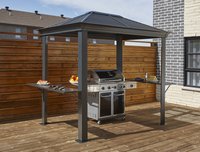 Sojag 5-ft x 8-ft Mykonos Grey Grill Gazebo with Hardtop Roof Stainless Steel | 500-9162882