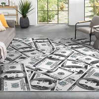 Well Woven 8 x 10 (ft) Flatweave Polyester Green Rectangular Indoor Mid-Century Modern Machine washable Pet Friendly Area rug | W-MN-05A-7