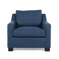 Christopher Knight Home Halevy Contemporary Upholstered Club Chair-Navy Blue Polyester | 313116