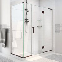 DreamLine Unidoor-X Oil Rubbed Bronze 64-1/2-in W x 72.0-in H Frameless Clear Glass Hinged Shower door | E32614530R-06